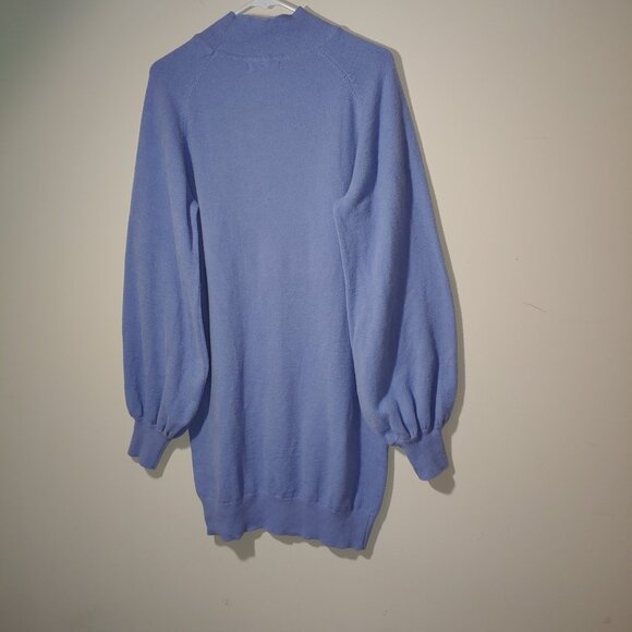 Exlura New Collection Bodycon Long Sleeves Mock Neck Sweater Dress Size XXL Blue - Picture 4 of 5